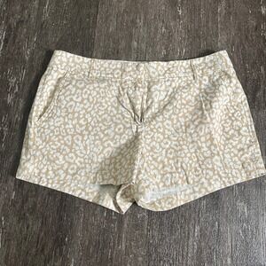 J.Crew Re-Imagined Leopard Print Shorts Size 8 Tan Beige Casual Cute
